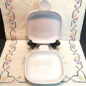 Set of two vintage Corning Ware Grab It Snack Plates.